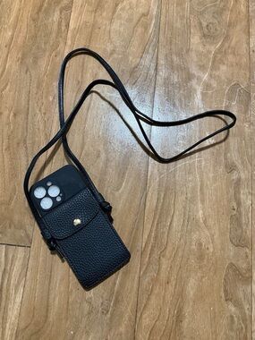 Black Crossbody Phone Case with Card Pocket - Unbranded